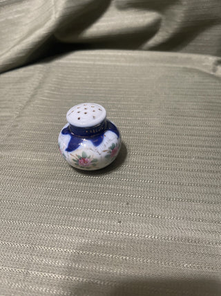 cobalt, blue and floral salt shaker rsv