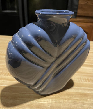 6.75" UCGC Ceramic 80's Deco Blue Vase--SP MTS