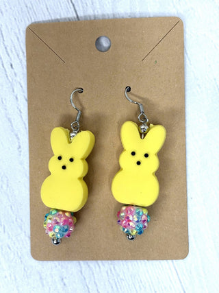 Handcrafted Bunny Peep Earring./Yellow|56453