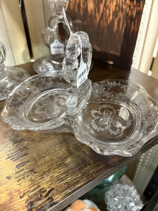 Cambridge Handled Candy Dish w/ Chantilly Lace Pattern - RSV|120188