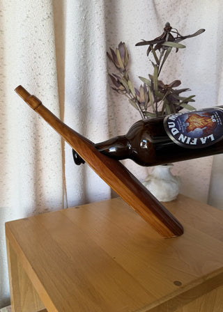 Wood Floating Wine Bottle Holder