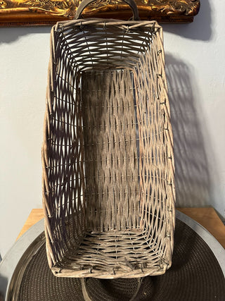 Basket Gray Wire Frame Wicker mts|131275