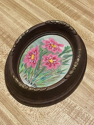 6" Framed Original Art, Flowers--SP RCD