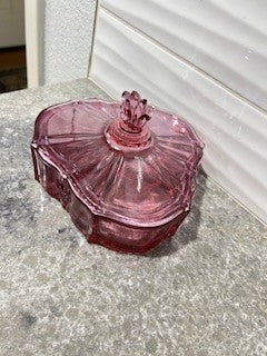 Fostoria Baroque Dusty Rose Divided dish w/lid.|50311