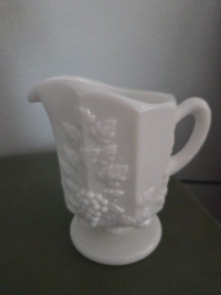 Westmoreland Milk Glass Harvest Grape Footed Pitcher, RCD|110076