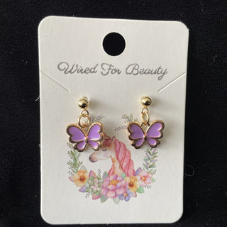 purple butterfly earrings RSV