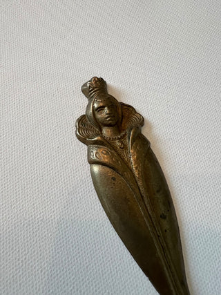 Vintage brass queen bottle opener|61290