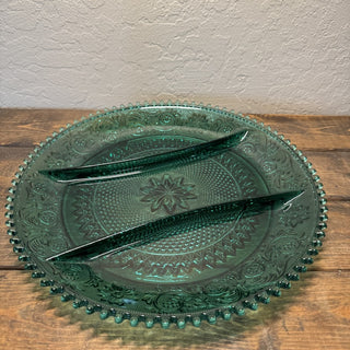Vintage Indiana Tiara Sandwich Glass Relish Tray RCD|130308