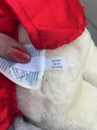 Build-A-Bear Workshop 2019 11in Cream Bear Holiday Dress