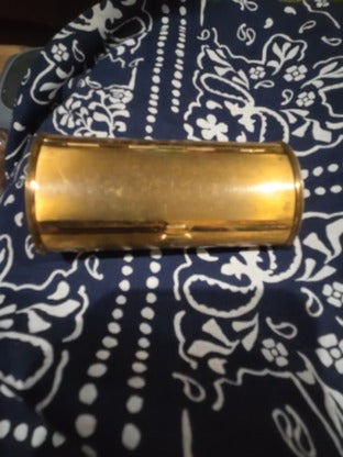 Vintage Metal Lipstick Holder Gold Tone Mid Century Modern Snaps Shut