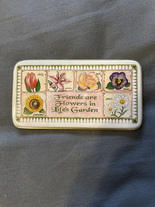 1990 decorative floral magnet “friends are flowers in life’s garden”