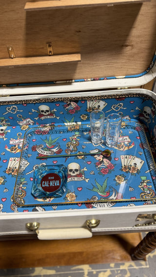 White Starfrost Vintage Suitcase Bar RCD|122887