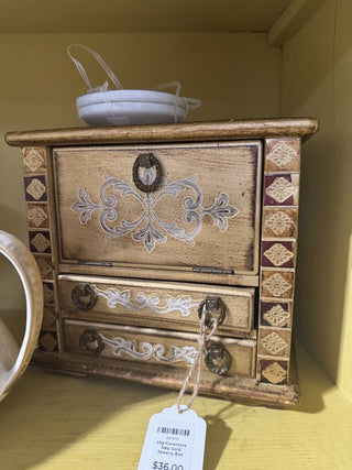 Vtg Florentine Italy Gold Jewelry Box MTB|69496