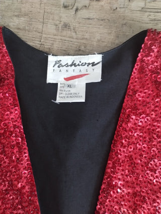 Men's XL Red Sequin Vest|60583