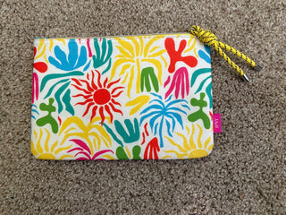 Ipsy colorful sun and palm tree zip bag RSV
