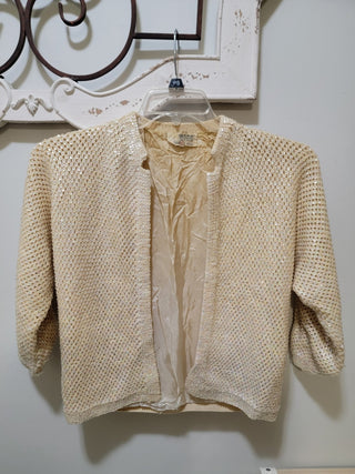 VTG Lamb Wool Sequin Jacket size 38 RCD|95570