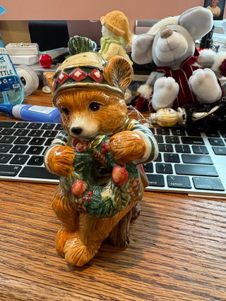 Fitz & Floyd Xmas Lodge Bear Salt Shaker
