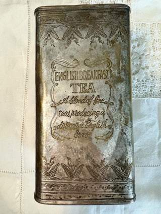 Vintage Silverplate Tea Tin Canister|96113