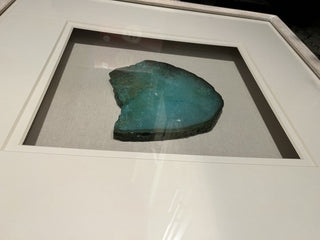 HUGI 19.75" x 19.75" Teal Agate Slice Shadow Box Hanging Wall Art RCD