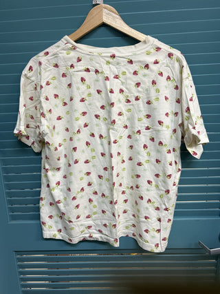 12F Anne Lewin Pure Cotton Strawberry Print Top RSV|79789