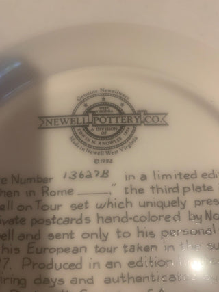 Vntg Norman Rockwell “When in Rome” plate w/stand MTS