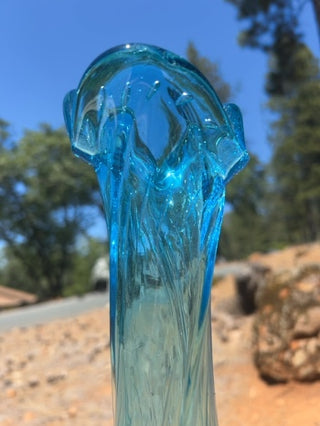 21” Empoli Cristalleria Fratelli Betti Bubble Swung Vase