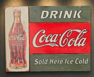 Drink Coca-Cola wooden hanging buy the Coca Cola Company