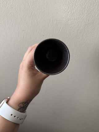 Black Pottery Bud Vase or Cup RSV
