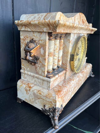 Antique Adamantine Mantle Clock with Key|72691