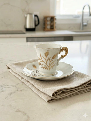 Golden wheat tea cup