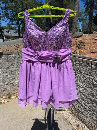 Size 20 lavender purple chiffon cocktail dress  Bliss Marketplace