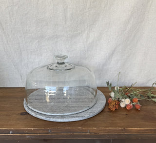 Glass Cloche w/ Extended Stone Base (LZD - RSV)|126142