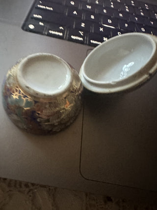 Vintage miniature Cloisonne porcelain container #62 VV MTS