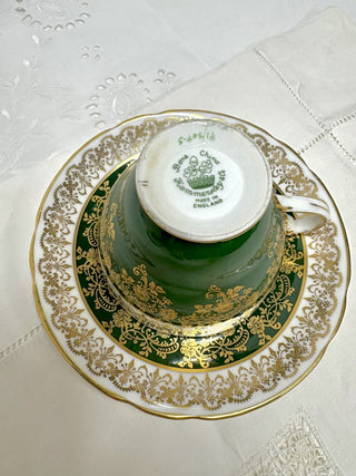 Hammersley & Co. Forest Green Gold Chintz Tea Cup & Saucer RSV|91533