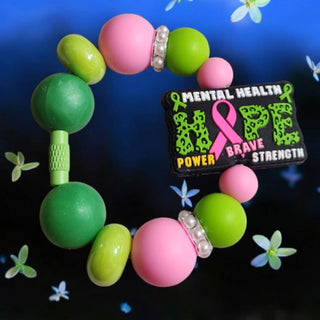 Beaded Tumbler handle Charm:  Mental Health RSV|77306