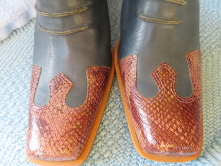 Leather Chunky Heel Sip on Mules/boots size 10 RS|70728