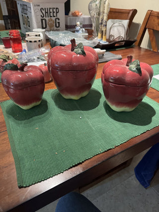 Ceramic Red Apple Canister Set of 3-KL RCD