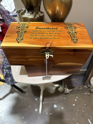 Vintage Cedar Treasure Box - LL|55713