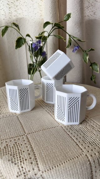 1980 Arcopal France Milk Glass OctoMug (LZD - RSV)