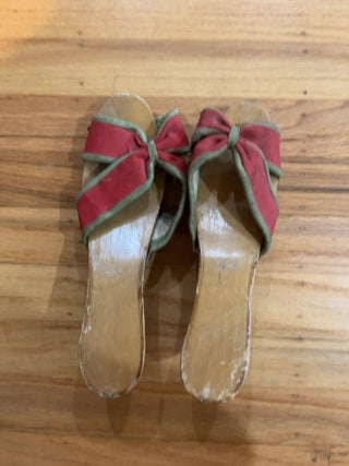 1940s carved wooden shoes