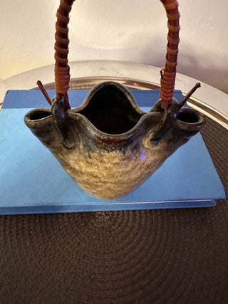 Vase Basket Clay Green MTS|128334