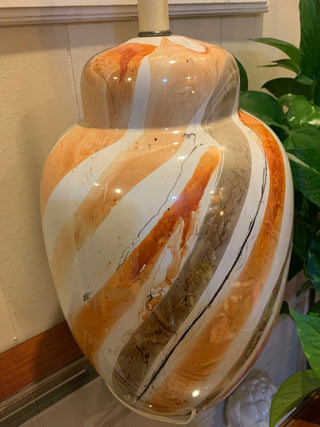 Mid Century Glazed Ginger Jar lamp (each)|134386