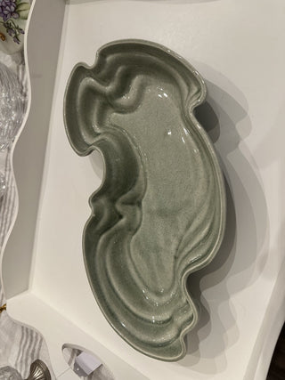 Vintage Pottery Green Abstract Dish MTS|56540