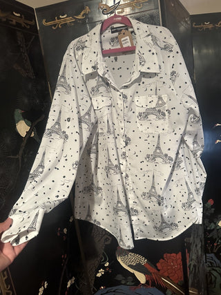 Karl Lagerfield Paris Eiffel Blouse #63 VV MTS