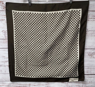 Vintage 1970's Pierre Cardin Scarf with Scarf tan square logo print 26" X 26" #62 VV MTS|130491