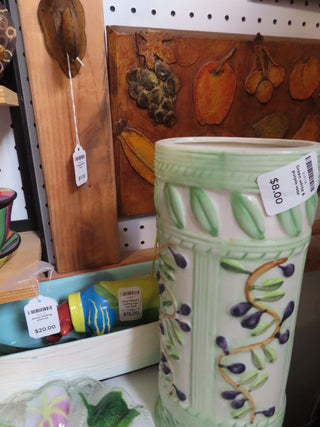 Green white & purple vase MTS