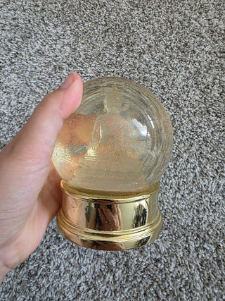 Buddha glass ball with glitter|82379