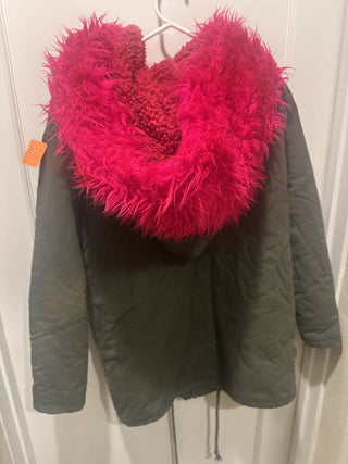 Niccy pink and green military Size Sm jacket#62 VV MTS