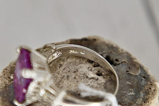 925 Purple Stone Ornate Setting Ring -10 MTS