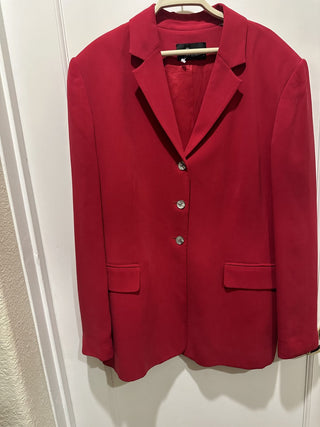 Vintage Red August Silk Blazer approx. Size 12 #62 VV MTS